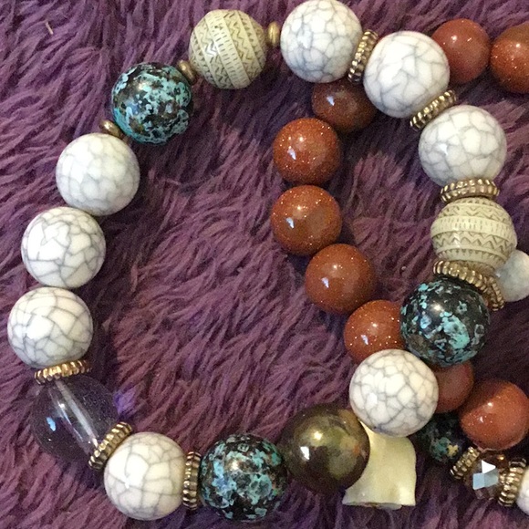 New Boho Bead Bracelet- Set Of 3 - Picture 4 of 11